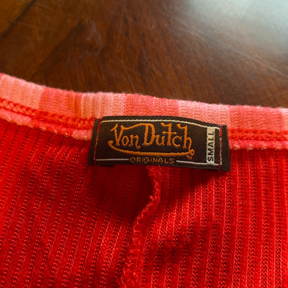 Von Dutch Red Knit Jumpsuit - Picture 4 of 5